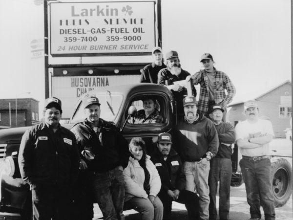 Workers at Larkin Fuel Service in Tupper Lake