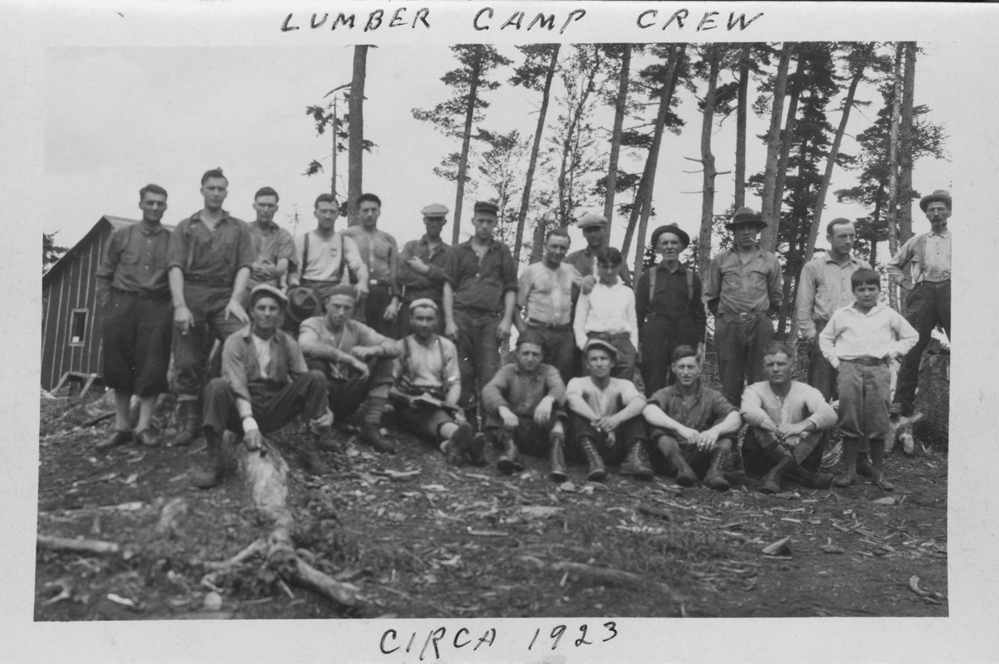 A lumber camp crew in Tupper Lake