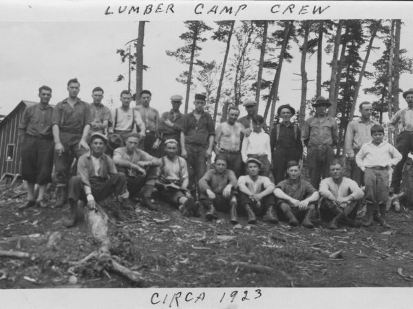 A lumber camp crew in Tupper Lake