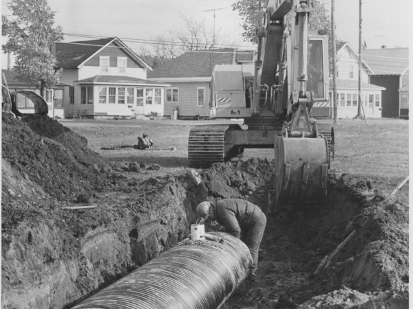 Replacing a storm drain in Tupper Lake