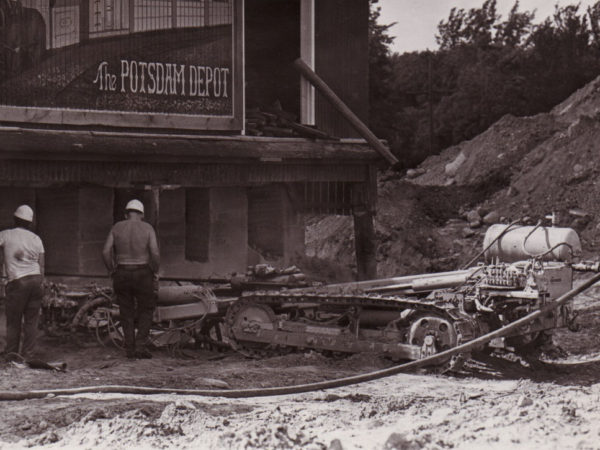 Moving Company outside the Potsdam Depot in Potsdam NY