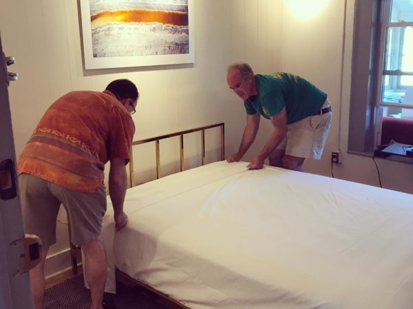 Making a bed at the Deer's Head Inn in Elizabethtown