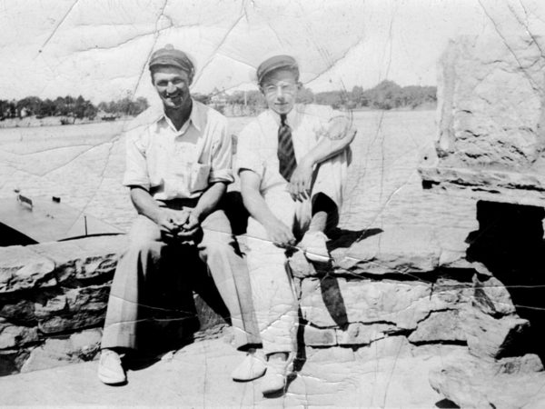 Two of Captain Thomson's Boat line Pilots at Boldt Castle, Alexandria Bay,NY