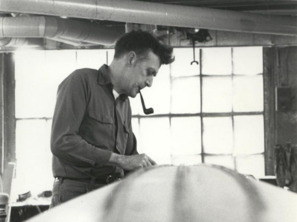 Guideboat builder Carl Hathaway in Hathaway’s Boat Shop