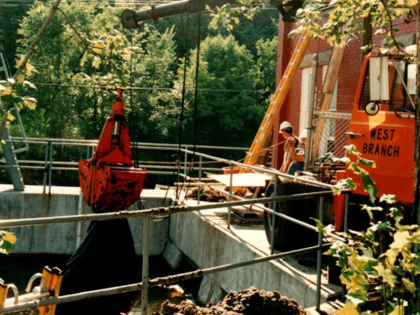 West Branch dredging for Lake Flower Dam gate replacement in Saranac Lake