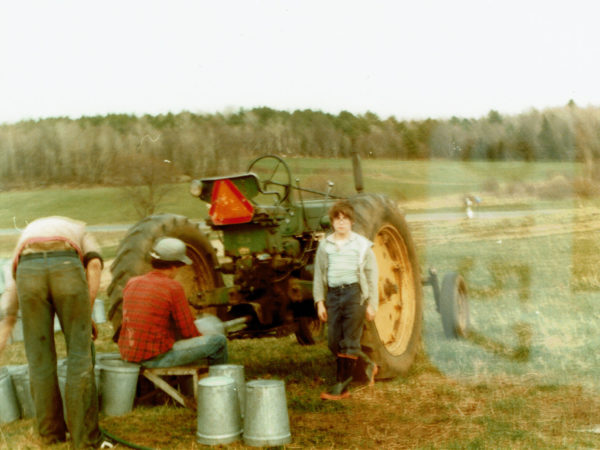 Washing buckets at the end of the maple sugaring season on the Allen sugarbush