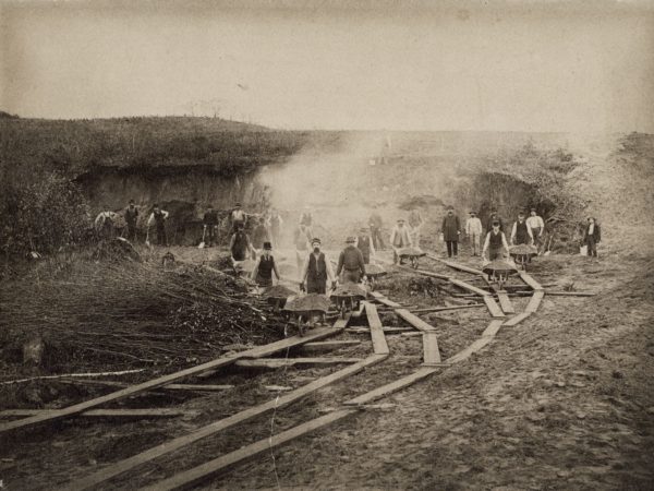 Construction of city water works in Glens Falls