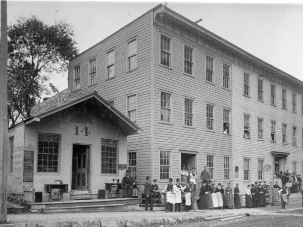 A. S. Rugge shirt factory workers on Park Street in Glens Falls