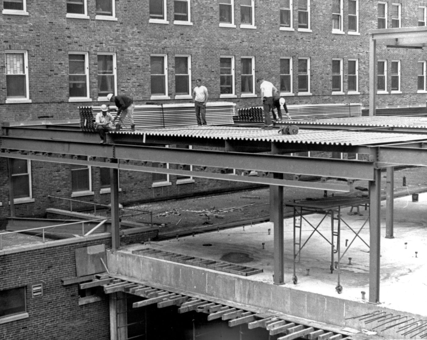 Construction Workers Working On Glens Falls Hospital Addition In Glens