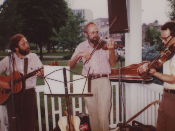 Band “The Whippersnappers” performing in City Park in Glens Falls