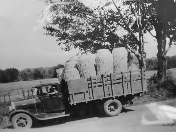 Sam Bunstone hauling cheese boxes from West Stockholm to Carthage