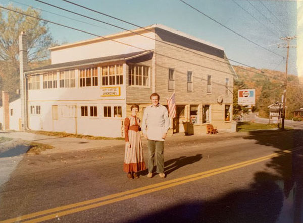 The McCabes in front of Keene General Store in Keene