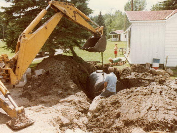 Putting in a new septic tank at The Woodruff Motel in Keene