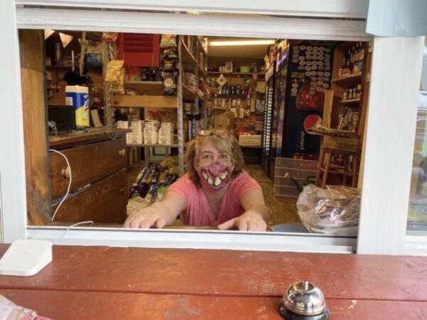 Vickie Sandiford at pick-up window